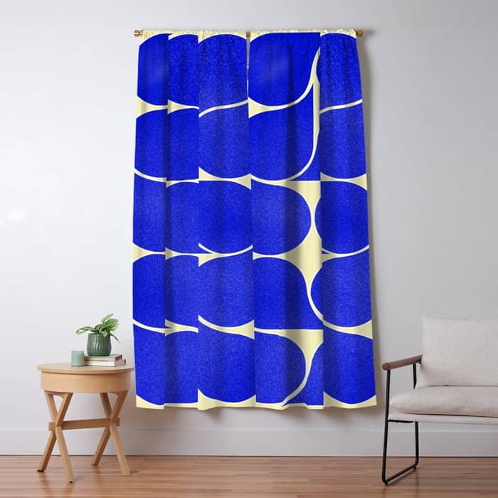 Blue Mid-Century Shapes No8 Window Curtain