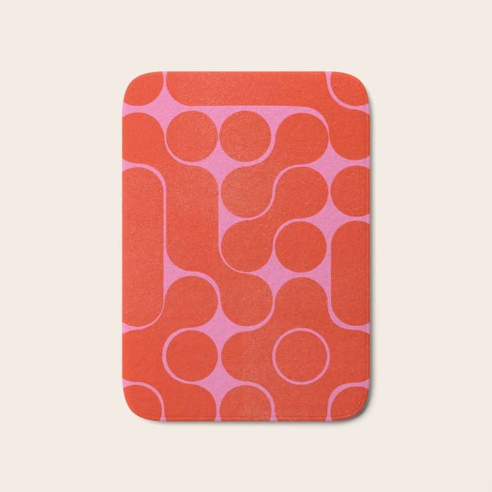 Abstract Mid-Century Shapes No 6 Bath Mat
