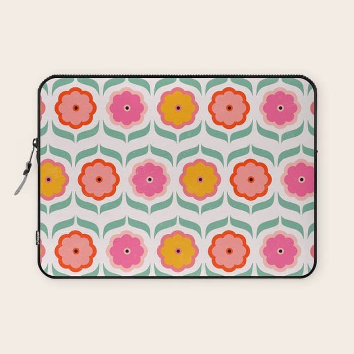 Bright Retro Geometric Pattern Laptop Sleeve