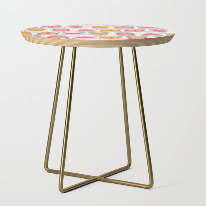 Bright Retro Geometric Pattern Side Table