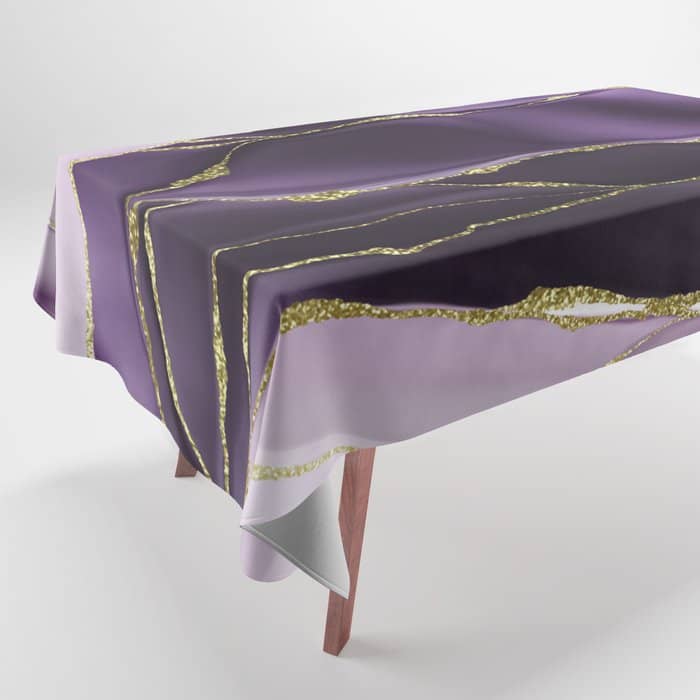 Day And Night Purple Marble Landscape Tablecloth