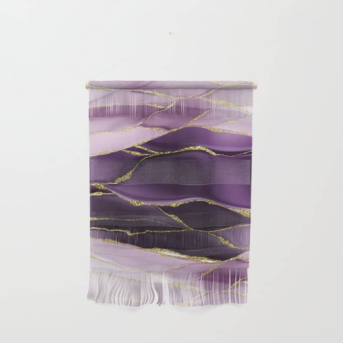 Day And Night Purple Marble Landscape Wall Hanging