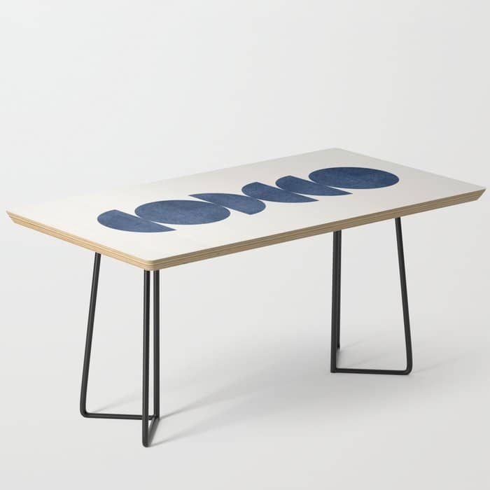 Blue Navy Retro Scandinavian Mid Century Modern Coffee Table
