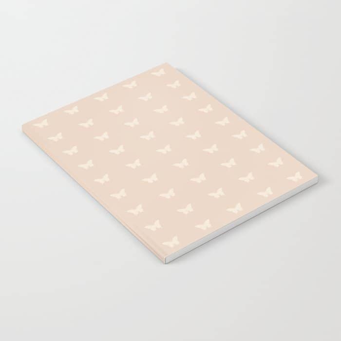 Butterfly Pattern - Neutral Pink Notebook