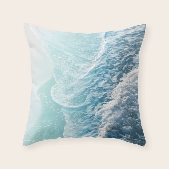 Soft Turquoise Ocean Dream Waves #1 #Water #Decor #Art #Homestorie Throw Pillow