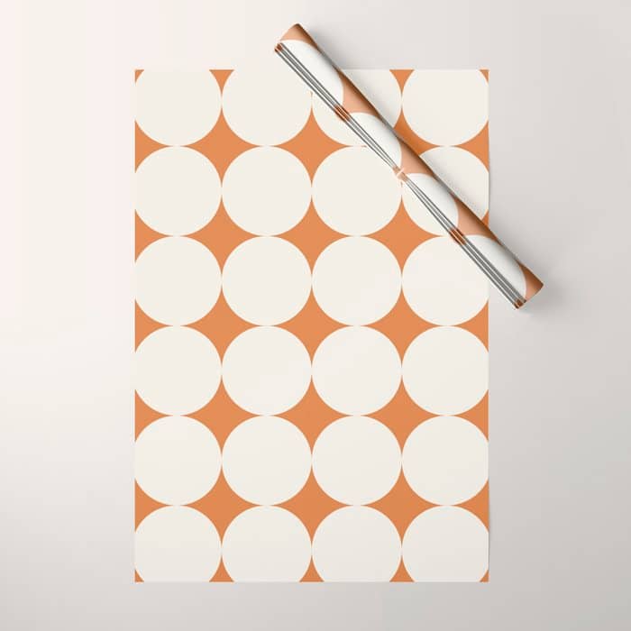 Circular Minimalism - Retro Orange Wrapping Paper