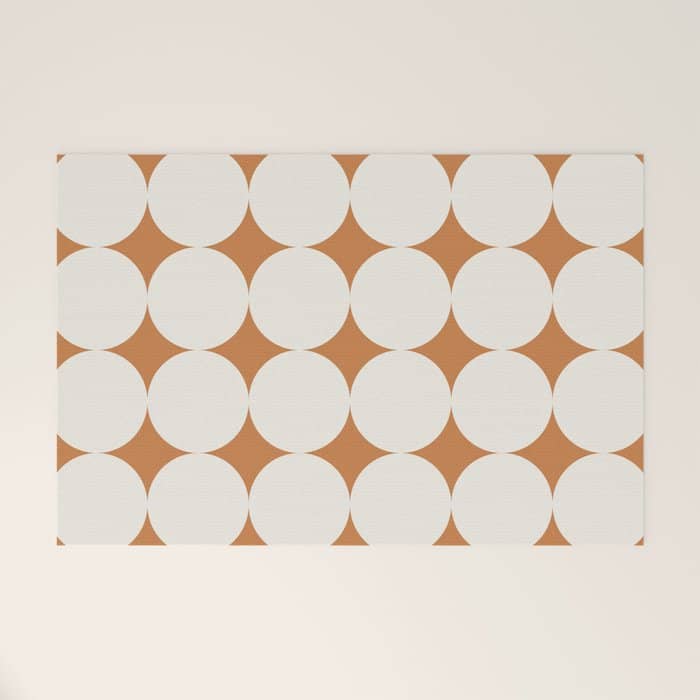 Circular Minimalism - Retro Orange Welcome Mat