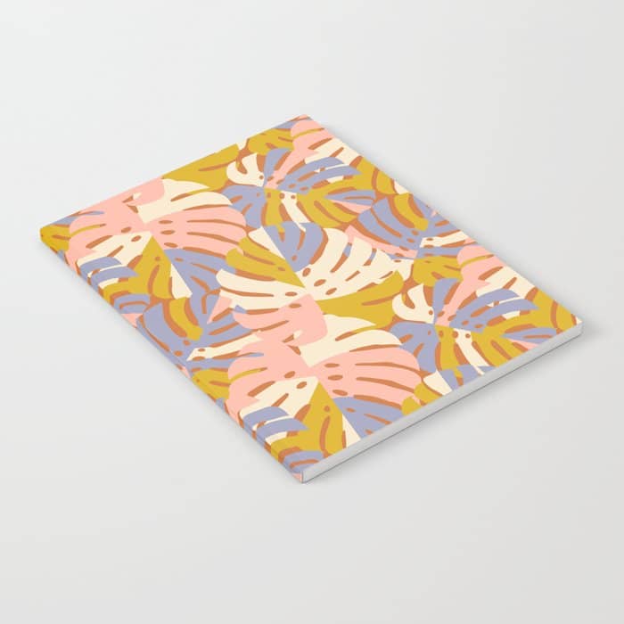 Color Block Monstera Pink + Lavender Notebook