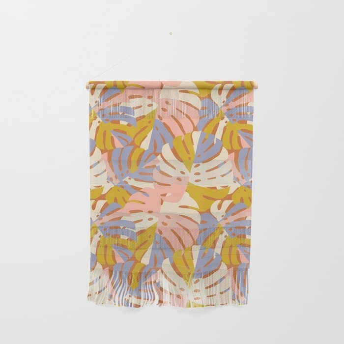 Color Block Monstera Pink + Lavender Wall Hanging