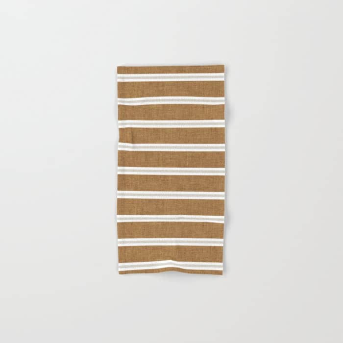 Cadence Stripes - Rust And Beige Stripes Bath Towel