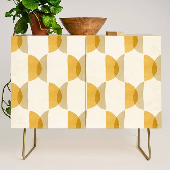 Shape Study In Gold / Geometric Pattern Credenza