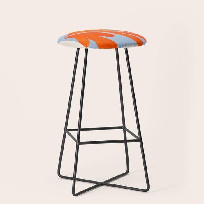 Red Coral Leaf: Matisse Paper Cutouts Ii Stool