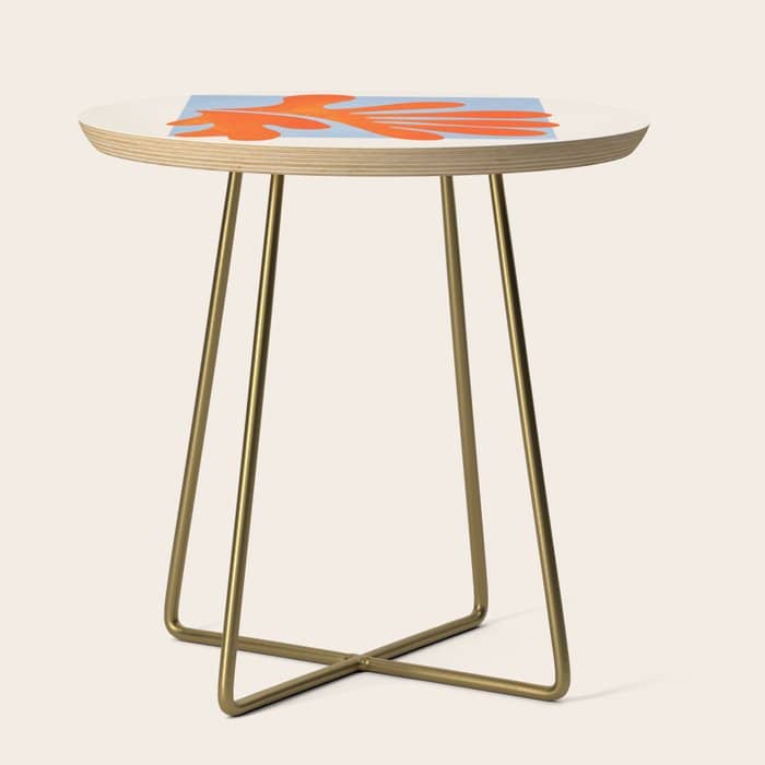 Red Coral Leaf: Matisse Paper Cutouts Ii Side Table