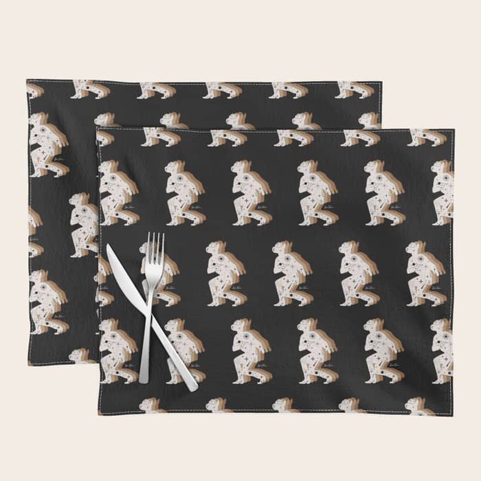 Space Cowboy - Black, White & Camel Placemat