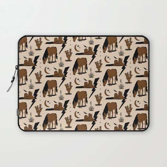 Electric Oasis - Black, Brown & Tan Laptop Sleeve