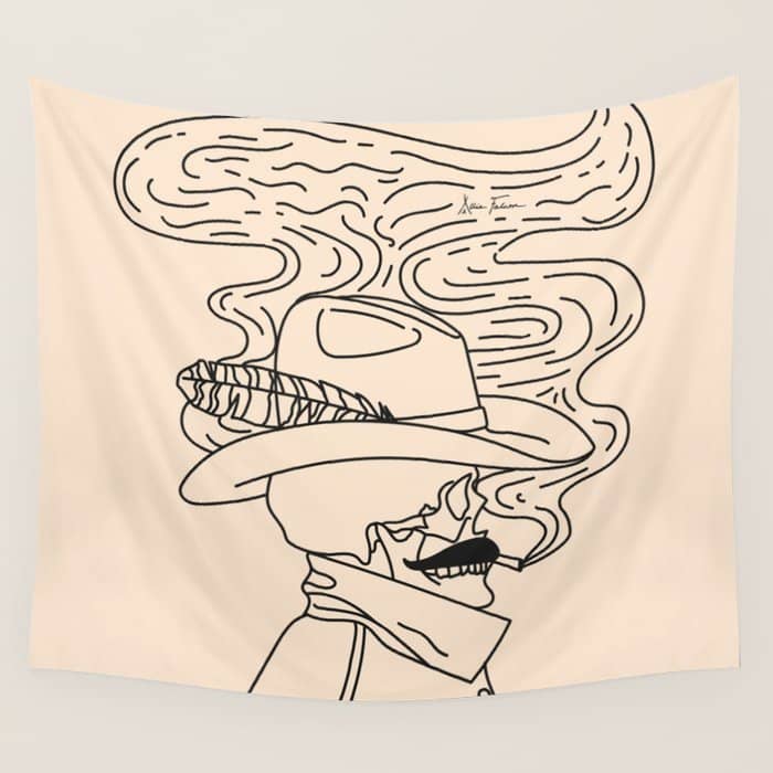 Love Or Die Tryin - Cowhand Black & Cream Wall Tapestry