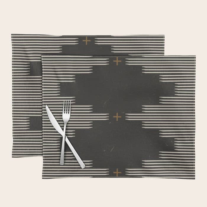 Southwestern Minimalist Black & White Placemat