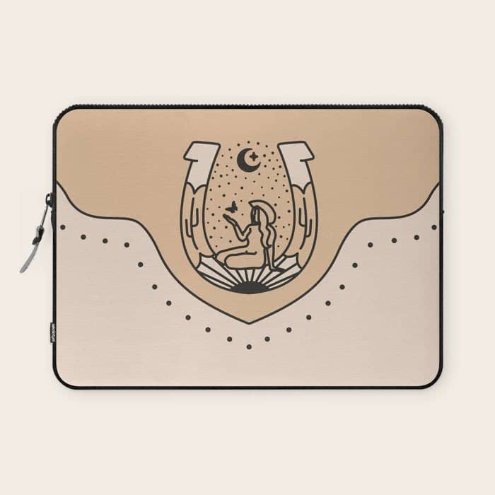 Good Fortune Gal - Neutral & Black Laptop Sleeve