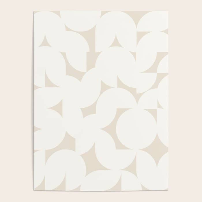 Contemporary Abstract Shapes - Neutral Off White Poster