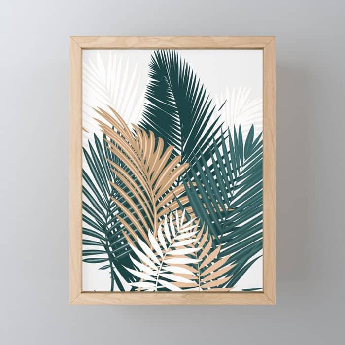 Gold And Green Palm Leaves Mini Art Print