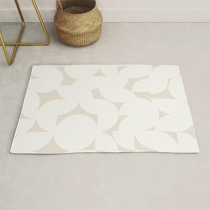 Contemporary Abstract Shapes - Neutral Off White Rug
