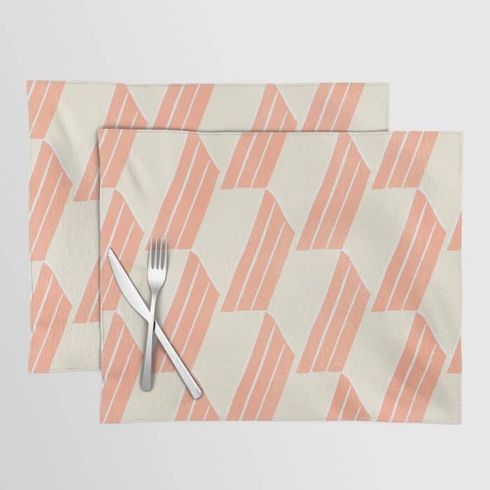 Minimalist Series: Pink Hex Tiles Placemat
