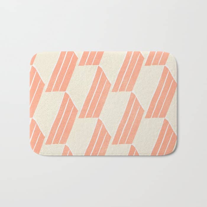 Minimalist Series: Pink Hex Tiles Bath Mat