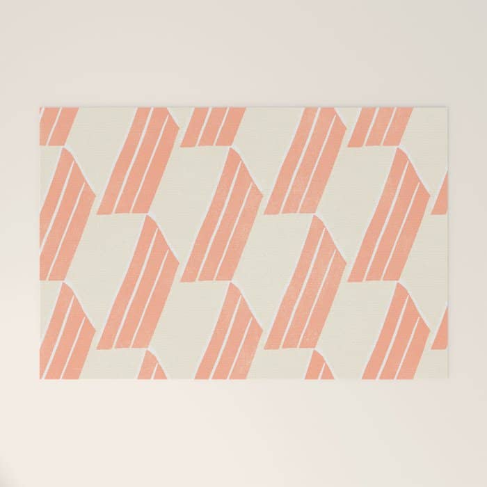 Minimalist Series: Pink Hex Tiles Welcome Mat