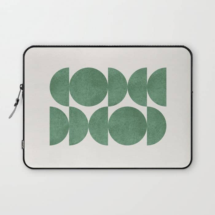 Green Retro Scandinavian - Mid Century Modern Laptop Sleeve