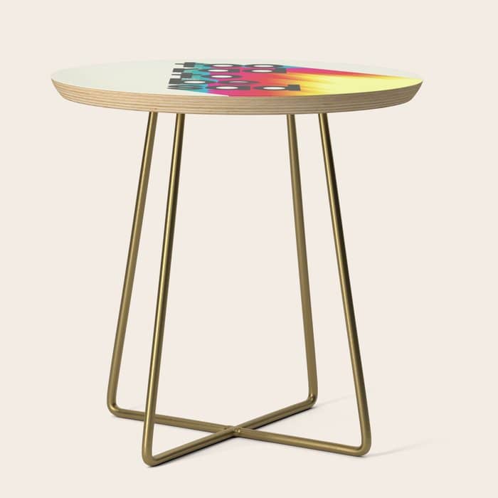 Too Rad To Be Sad - Neon Rainbow Side Table