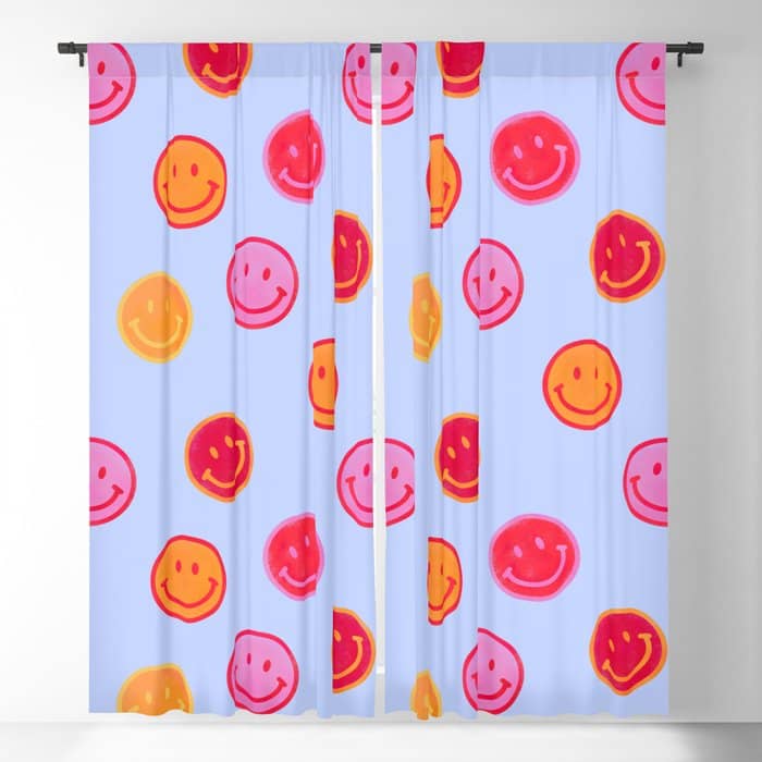 Smiling Faces Pattern No2 Window Curtain