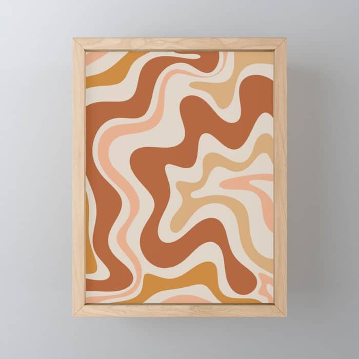 Liquid Swirl Abstract In Earth Tones Mini Art Print