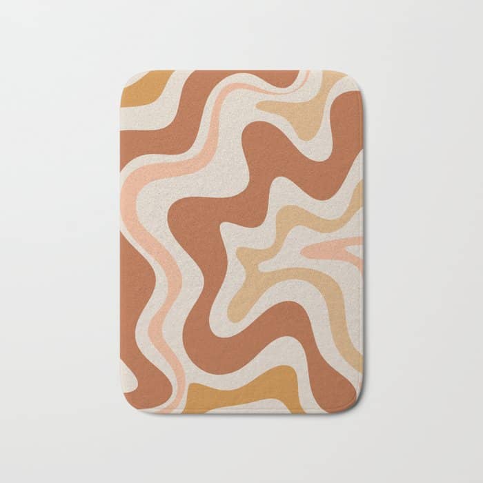 Liquid Swirl Abstract In Earth Tones Bath Mat