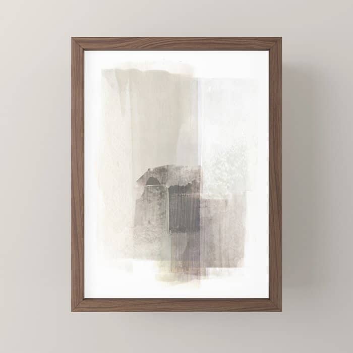 Beige And Brown Minimalist Abstract Painting Mini Art Print