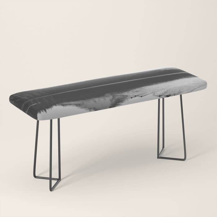 Wild Mountain Sunrise - Black And White Nature Photography Bench