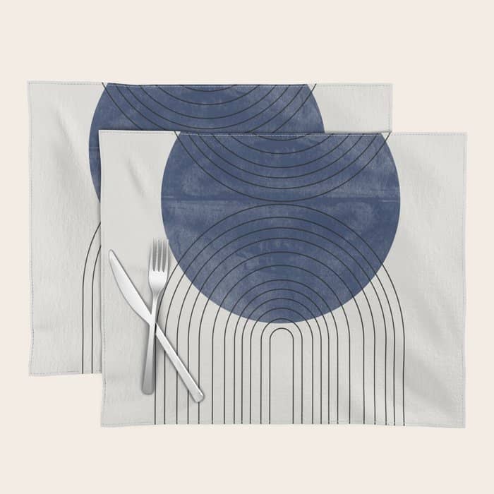 Mid Century Modern Blue Perfect Balance Placemat