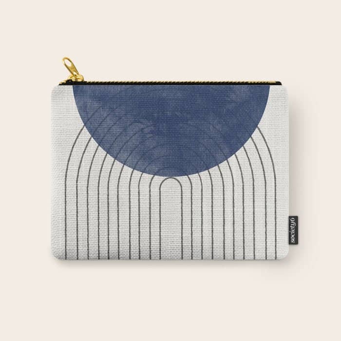 Mid Century Modern Blue Perfect Balance Carry All Pouch