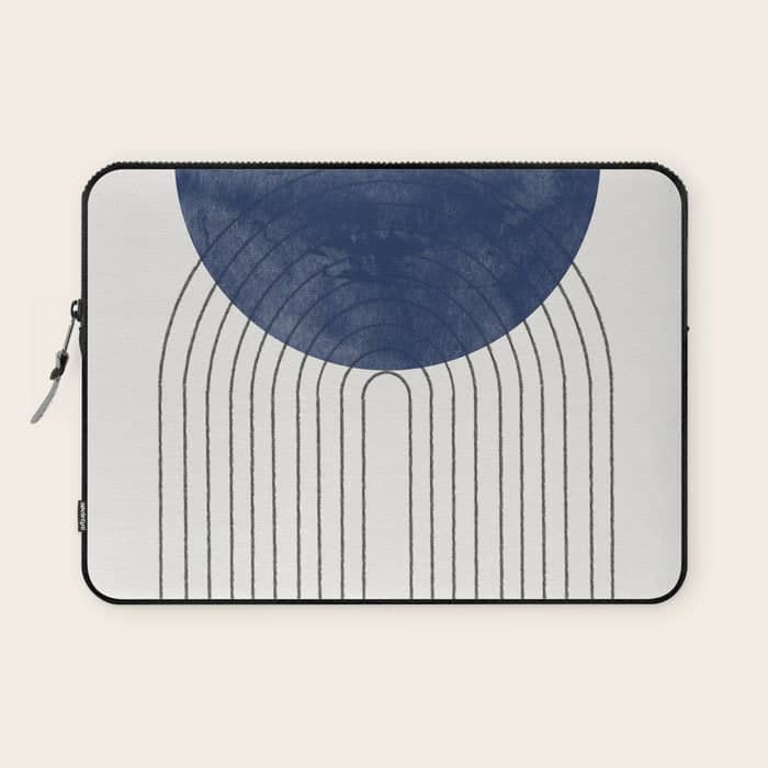 Mid Century Modern Blue Perfect Balance Laptop Sleeve