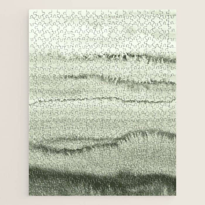 Within The Tides - Sage Green By Ms  Jigsaw Puzzle
