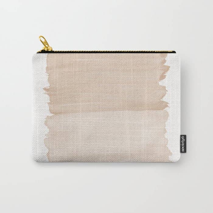 Warm Beige Abstract Minimalism #1 #Minimal #Ink #Decor #Art #Homestorie Carry All Pouch