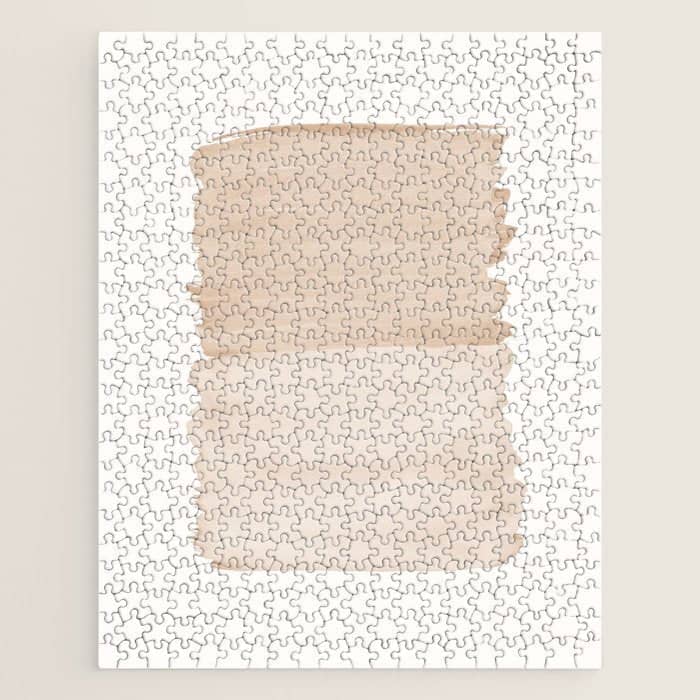 Warm Beige Abstract Minimalism #1 #Minimal #Ink #Decor #Art #Homestorie Jigsaw Puzzle