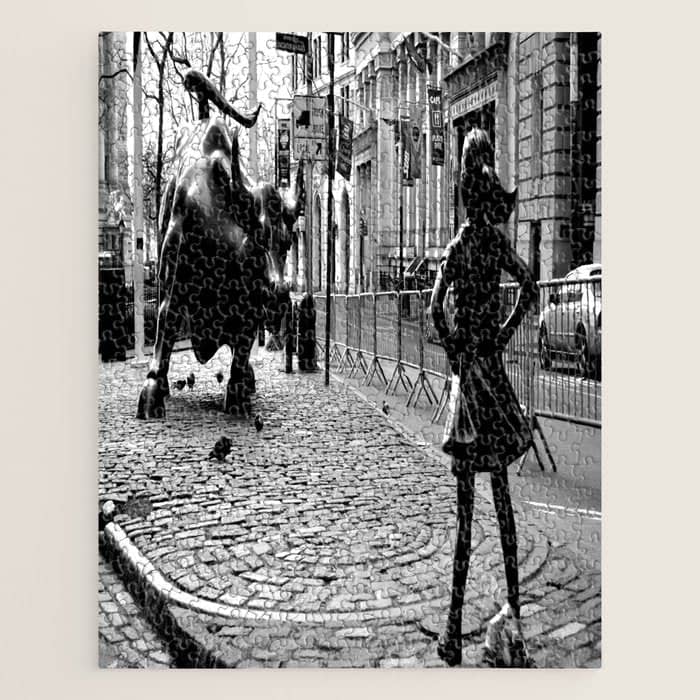 Fearless Girl And The Charging Bull Jigsaw Puzzle
