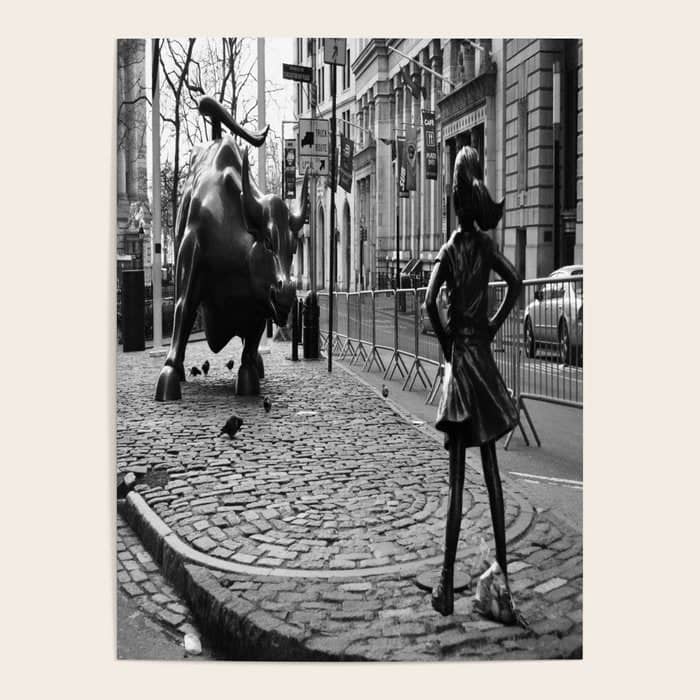 Fearless Girl And The Charging Bull Poster