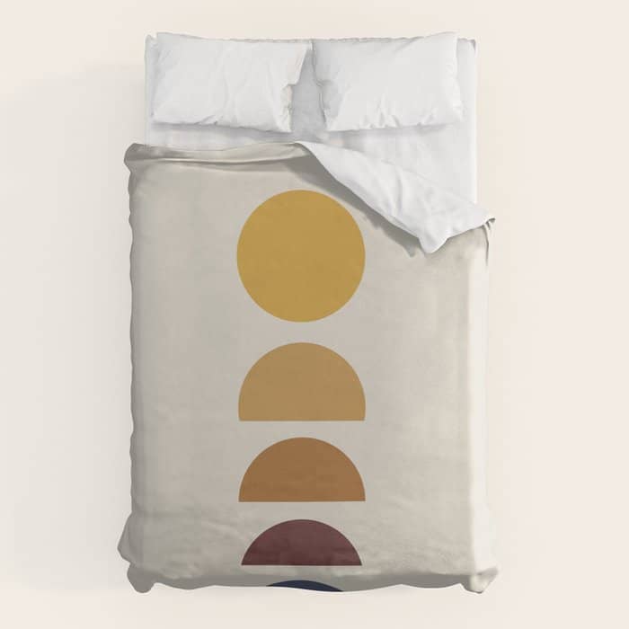 Minimal Sunrise Sunset Shapes Duvet Cover