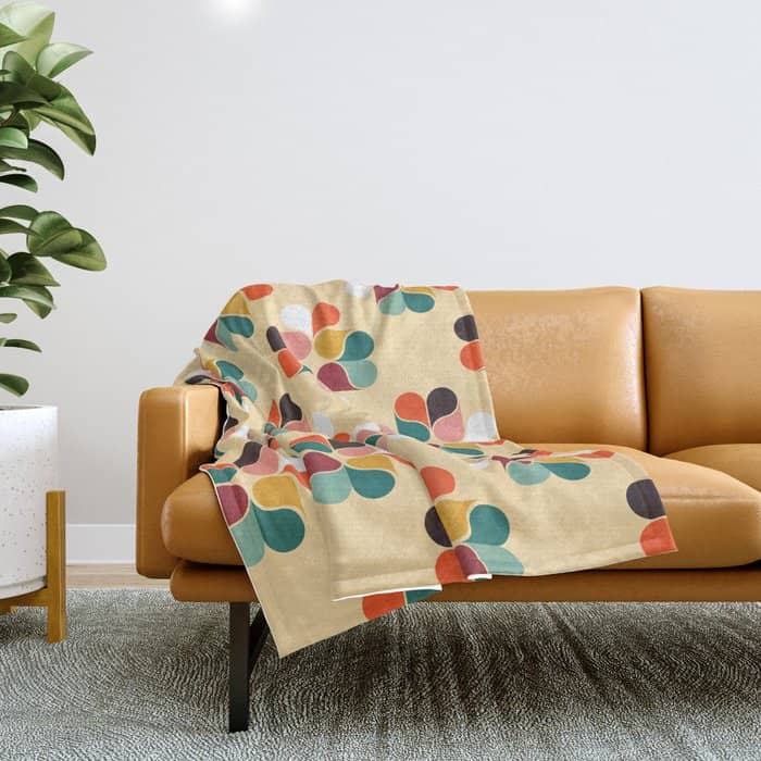 Retro Geometry Pattern No2 Throw Blanket