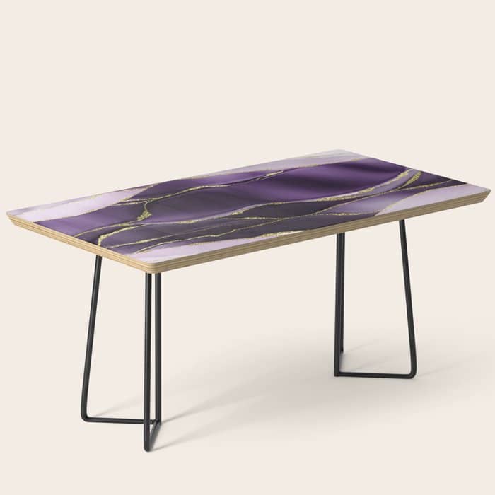 Day And Night Purple Marble Landscape Coffee Table