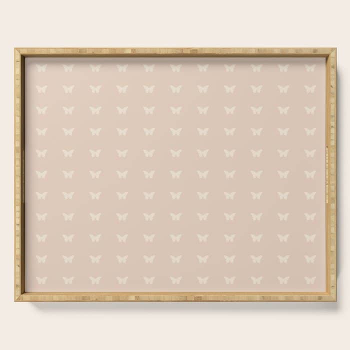Butterfly Pattern - Neutral Pink Serving Tray