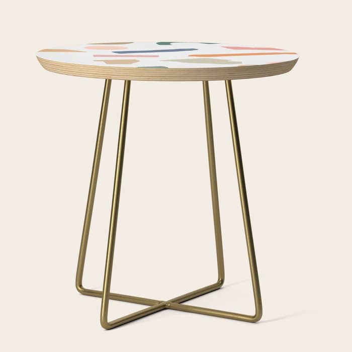 Mix Of Color Shapes Happy Artwork Side Table