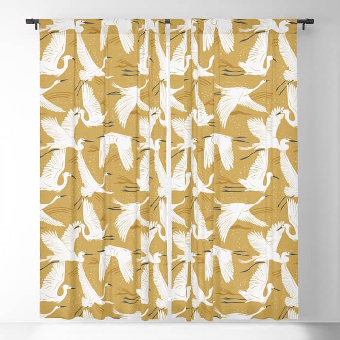 Soaring Wings - Goldenrod Yellow Window Curtain