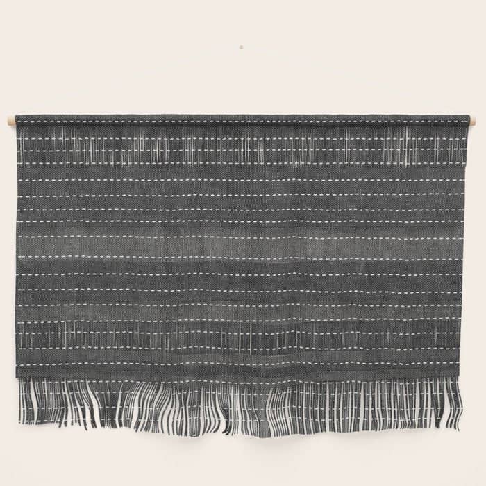 Stitched Stripes - Charcoal Wall Hanging